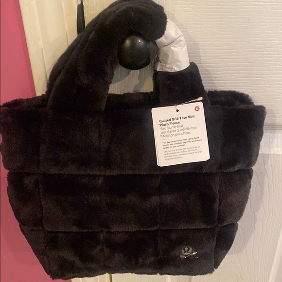 lululemon athletica Handbags - lululemon athletica Black Tote with Plush Texture and Quilted Design. Mini size